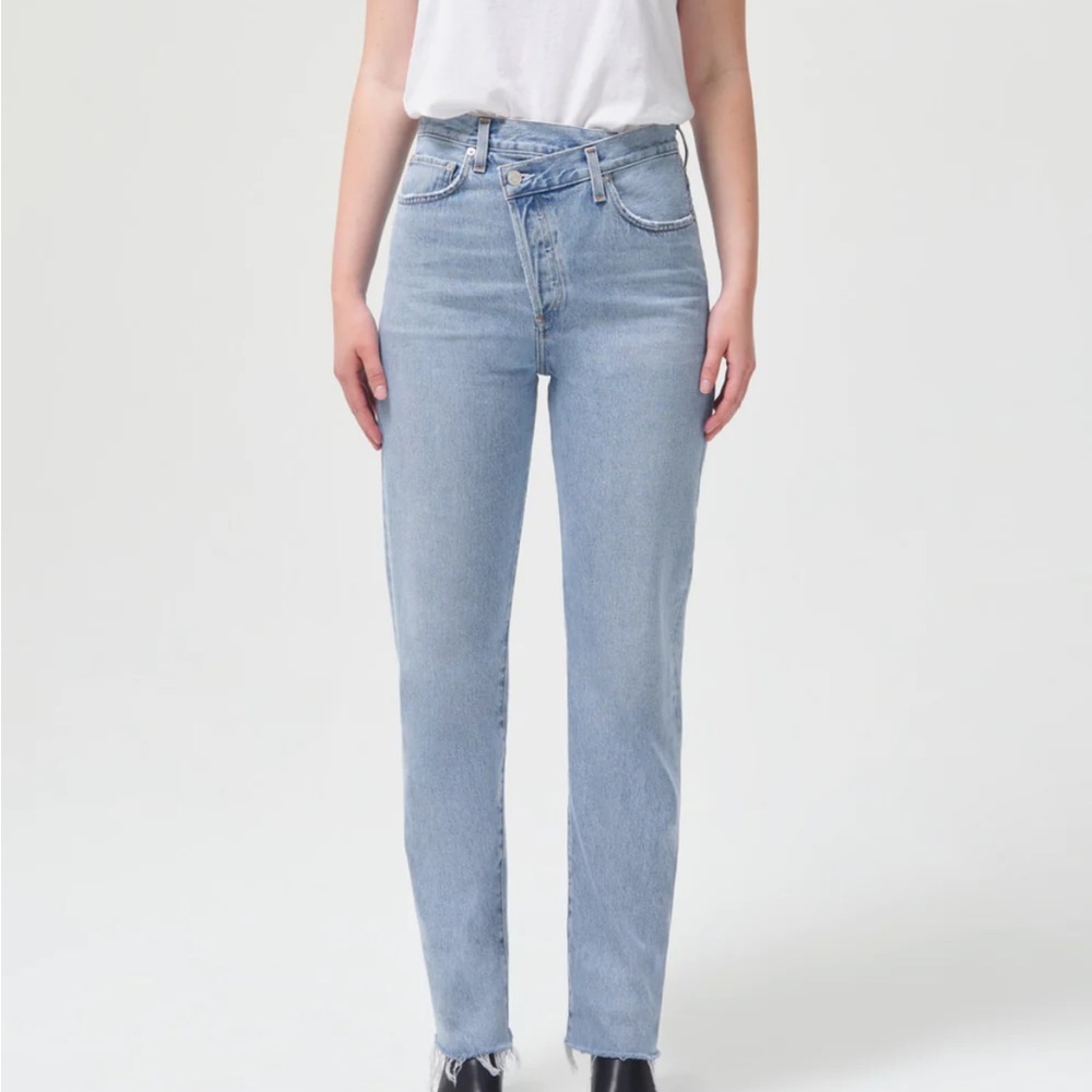 AGOLDE Criss Cross Raw Hem Jean